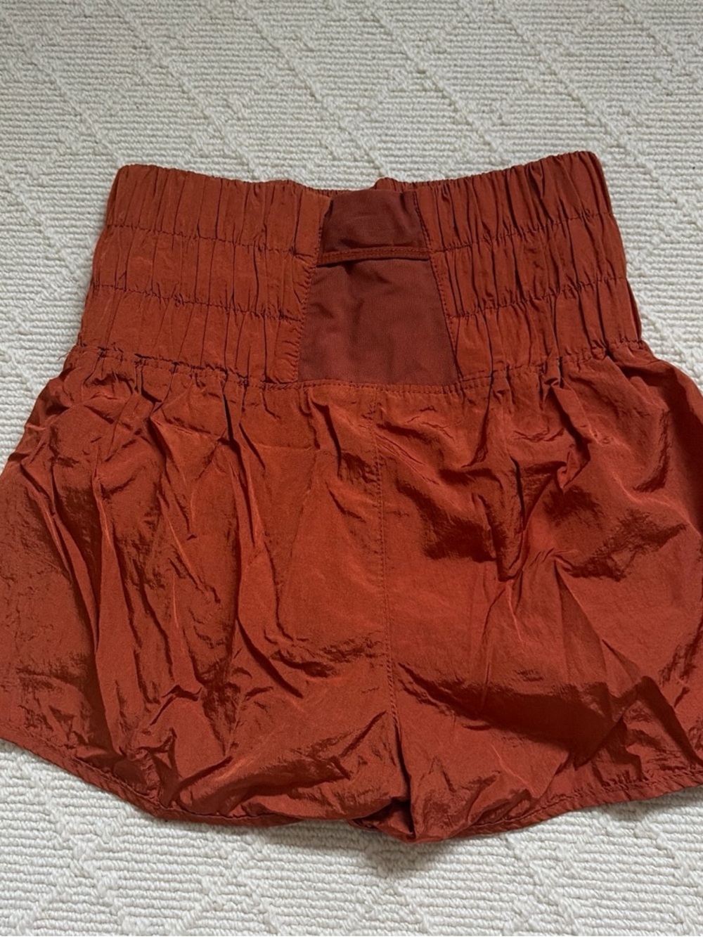 Rust Orange Ruffle Shorts - Picture 3 of 4